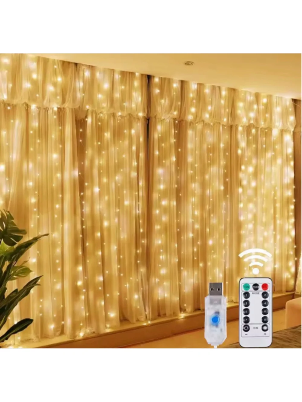 String Lights LED USB Remote - Christmas, Holiday, Party, Fairy - Warm Colored